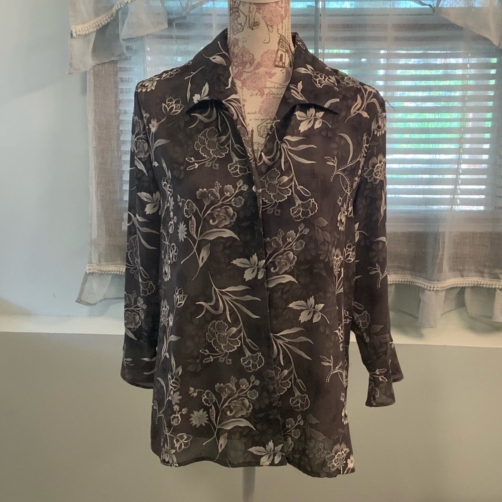 Laura Scott Plus Size button down dress blouse